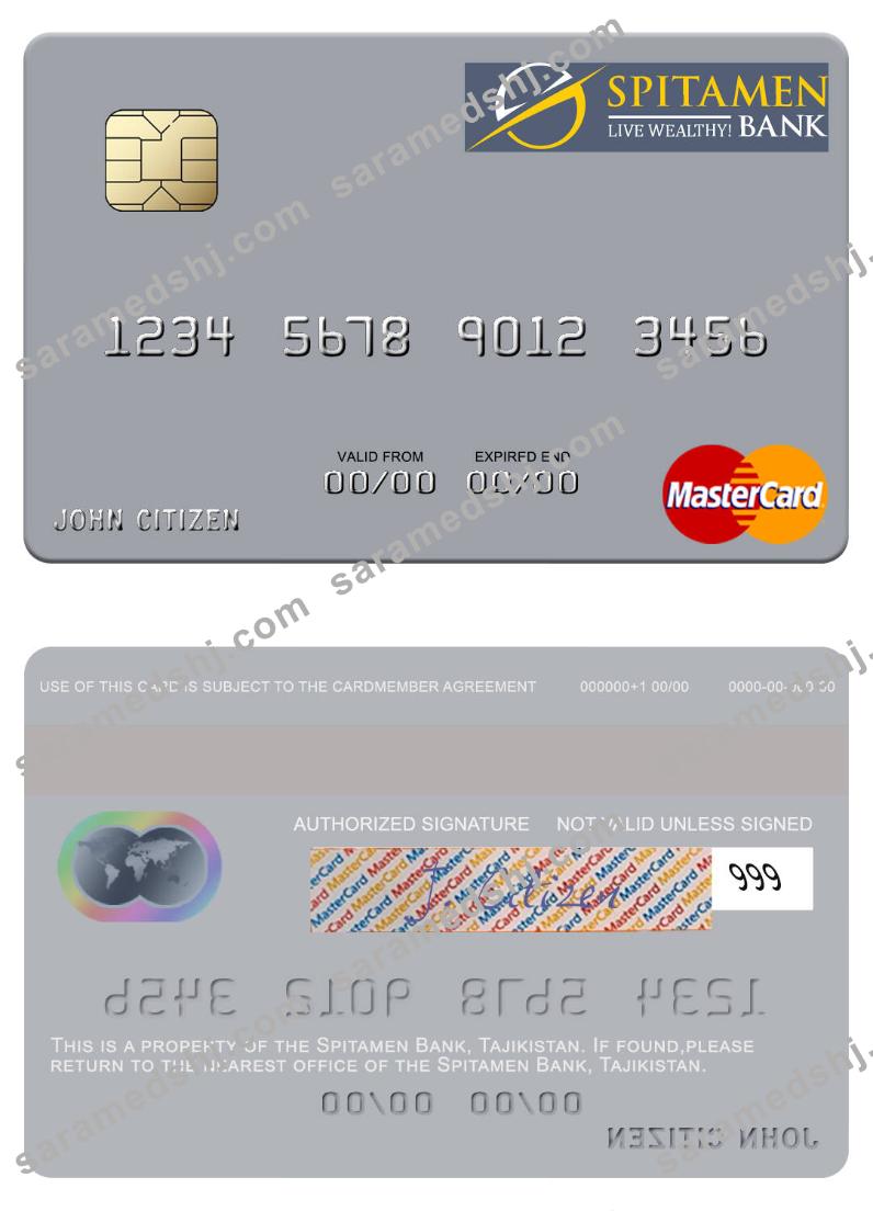 Tajikistan Spitamen Bank mastercard